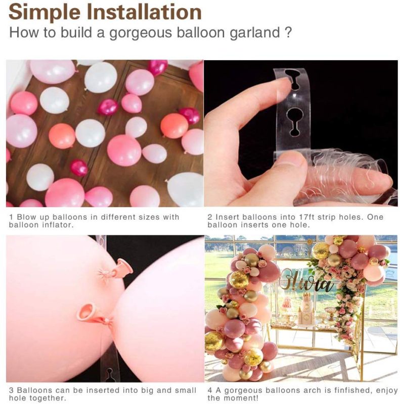 Pink and Blue Balloon Garland Arch DIY Kit for Girl's Birthday Party ...