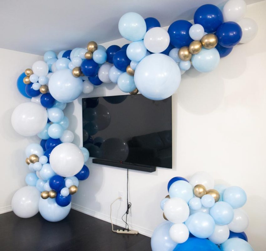 Blue and Gold Balloon Garland Arch Kit for Boy's Birthday Party ...