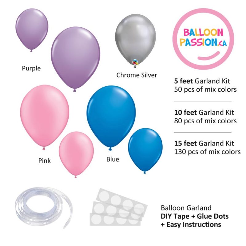 Pink and Blue Balloon Garland Arch DIY Kit for Girl's Birthday Party ...