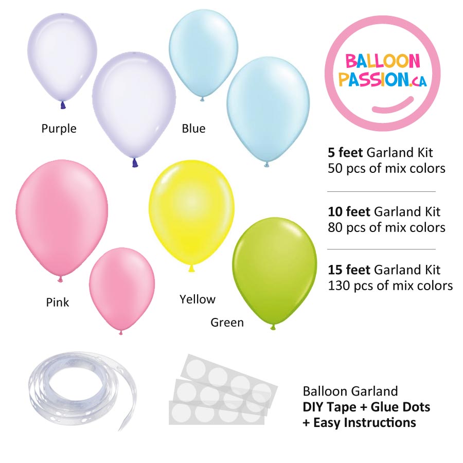 85 Colourful Latex Balloons Pride Rainbow Balloon Arch Kit 5m Garland Tape Neon & Multicoloured Party Kid’s Birthday Celebration Decorations Assorted Sizes & Bright Colours