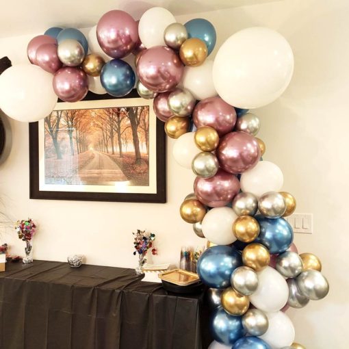 Chrome Mauve and Blue Balloon Garland Arch DIY Kit for Birthday Party ...