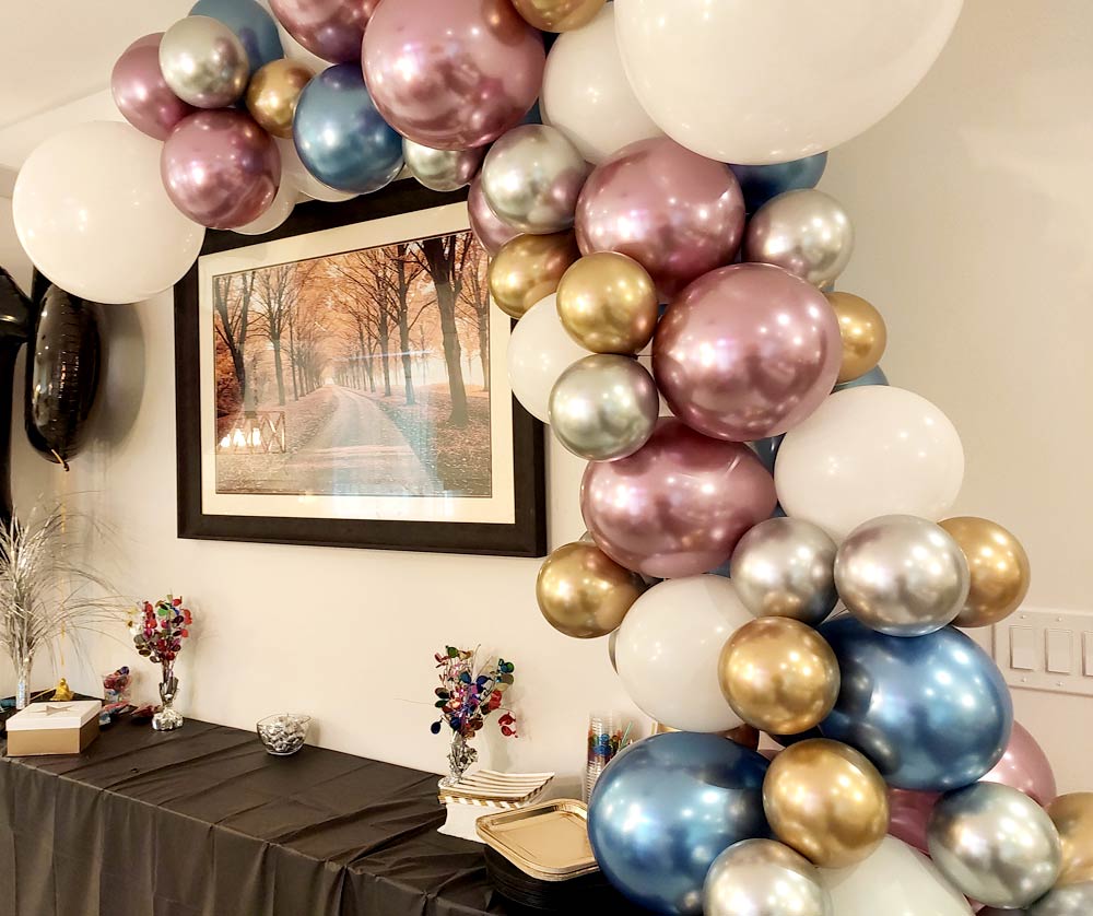 Chrome Mauve and Blue Balloon Garland Arch DIY Kit for Birthday Party ...