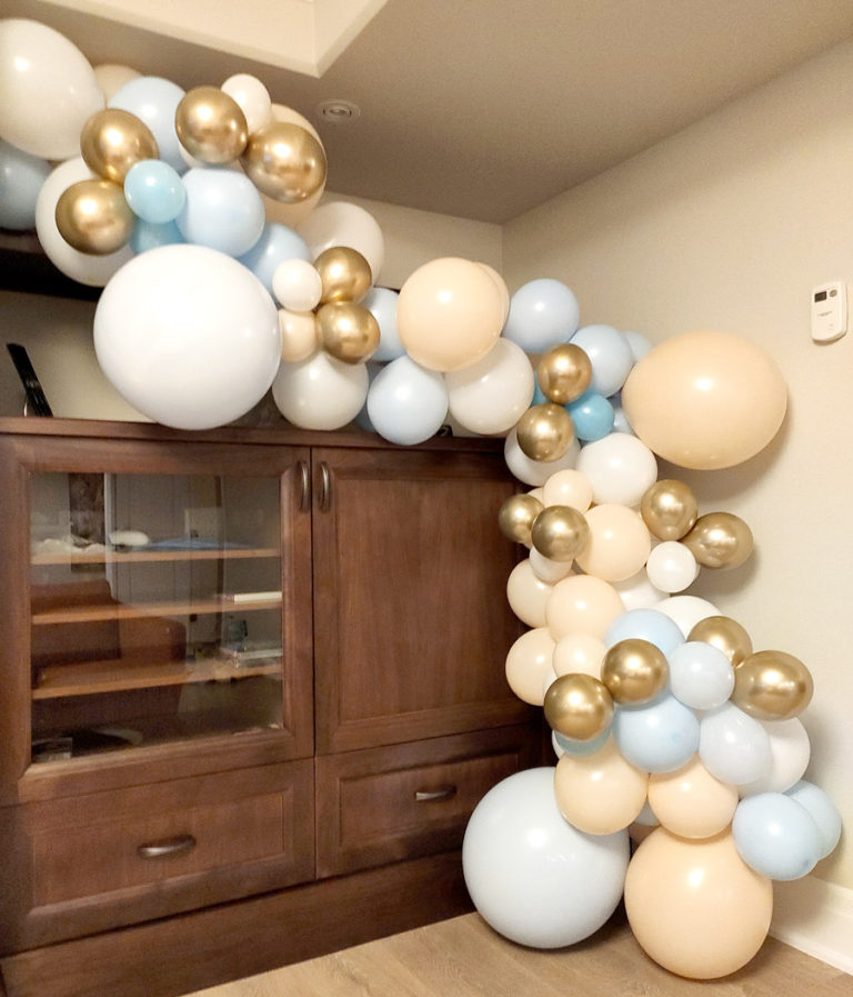 Baby Blue and Blush Balloon Garland Arch DIY Kit for Baby Shower ...