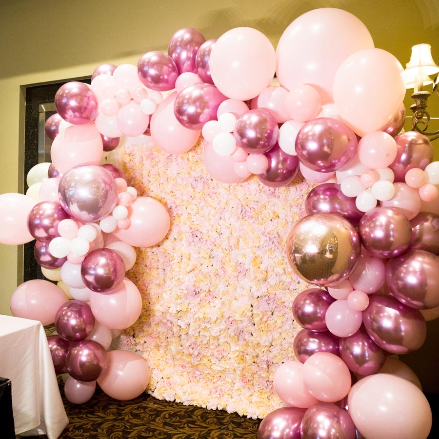 Baby Pink and Chrome Mauve Balloon Garland Arch DIY Kit for Girl's